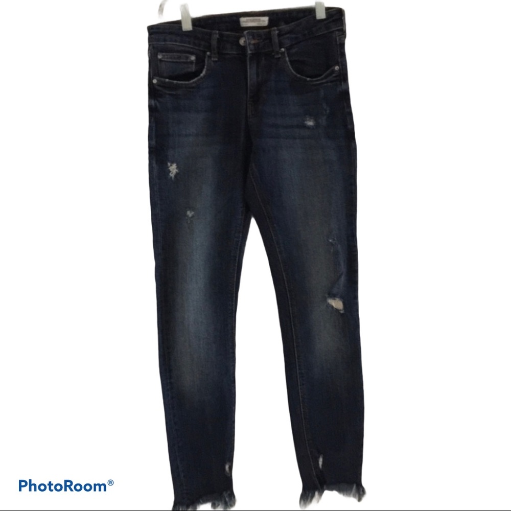 Zara woman premium denim skinny jeans- raw hem 4